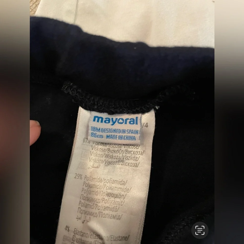 EUC Mayoral Boutique White Shirt and Navy Blue Pants